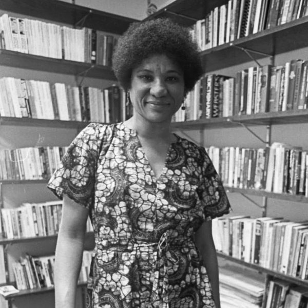 A historic Grace Jordan McFadden in the library.