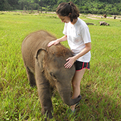 Erin Steiner and baby elephant