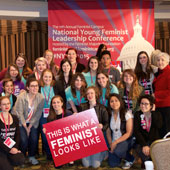 Clarie Randall and the members of the Feminist Collective.