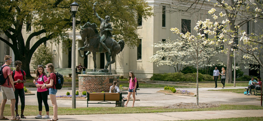 students on campus